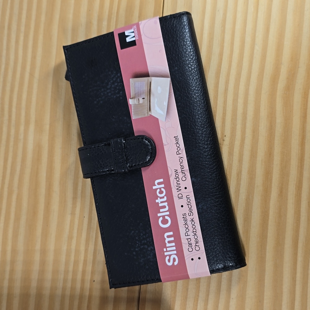 Black Slim Clutch Checkbook Wallet / Jewelry Box NEW